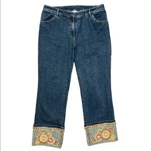 Cache Beaded Embellished Bohemian Crop Jeans